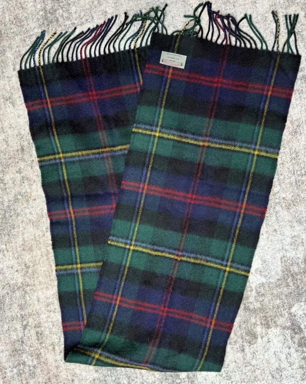 VTG James Pringle Weaver 100% Wool Scarf Made In Scotland Plaid Tartan Preppy